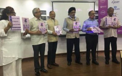 MAD – Make a Difference written by Vandana khaitan which offers spiritual solutions to problems like corruption, female foeticide etc being released on 19th april 2018 at PHD Chamber of Commerce by PHD President Anil Khaitanji, Padmashri Rajputji, Padmashri Kaarthikeyanji, Shri Brahman Agarwalji – President hindu University USA and Shri Sushil Jiwarajka – ex President FICCI